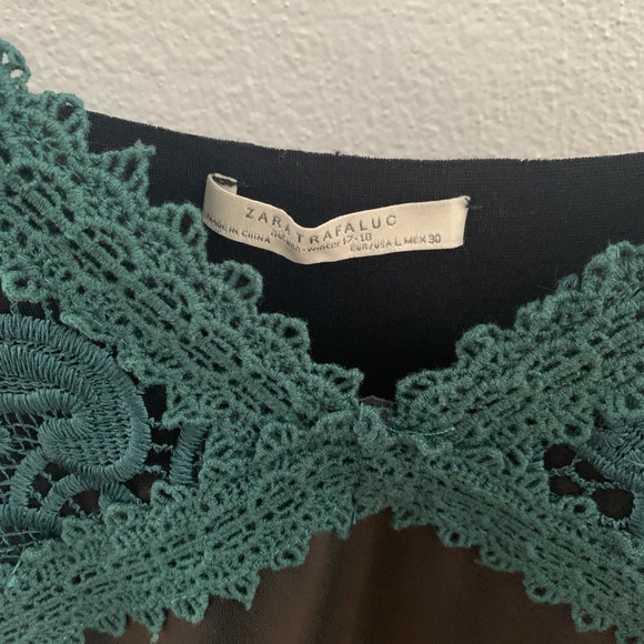 Zara Black and Green Mini Dress - Picture 4 of 8